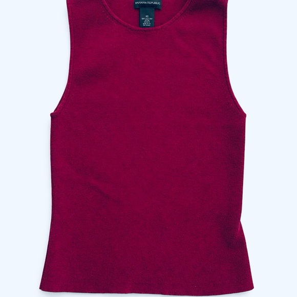 Banana Republic Tops - Vintage Banana Republic Burgundy Knit Tank XS 90s Minimalist Fitted Top